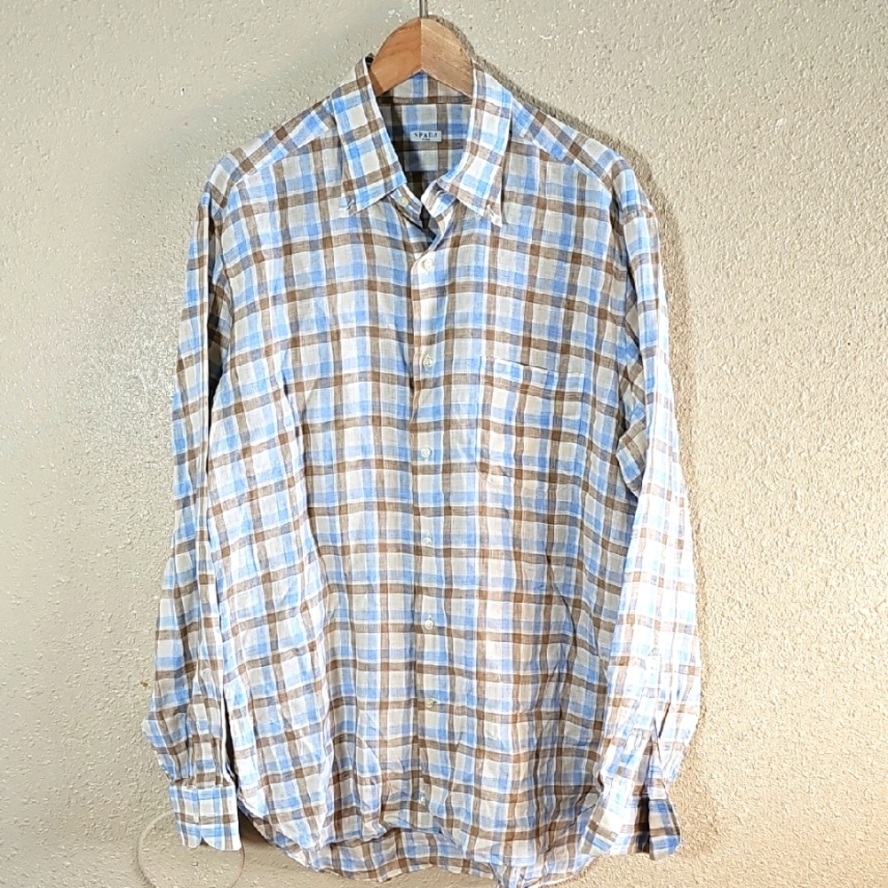 Spada Roma 100% Linen Casual Button-Down Shirt.